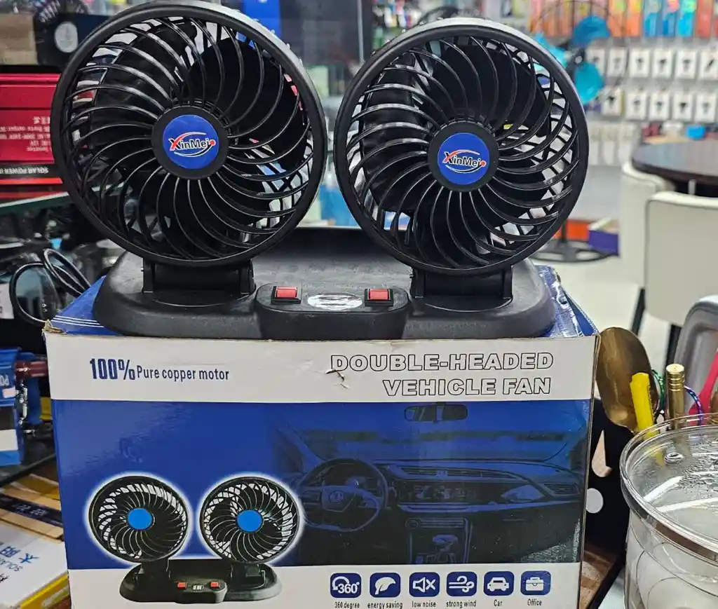 Ventilador Doble Para Carro Y Oficina Graduable Conexion Usb O Para Encendedor