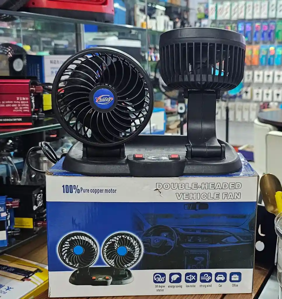 Ventilador Doble Para Carro Y Oficina Graduable Conexion Usb O Para Encendedor