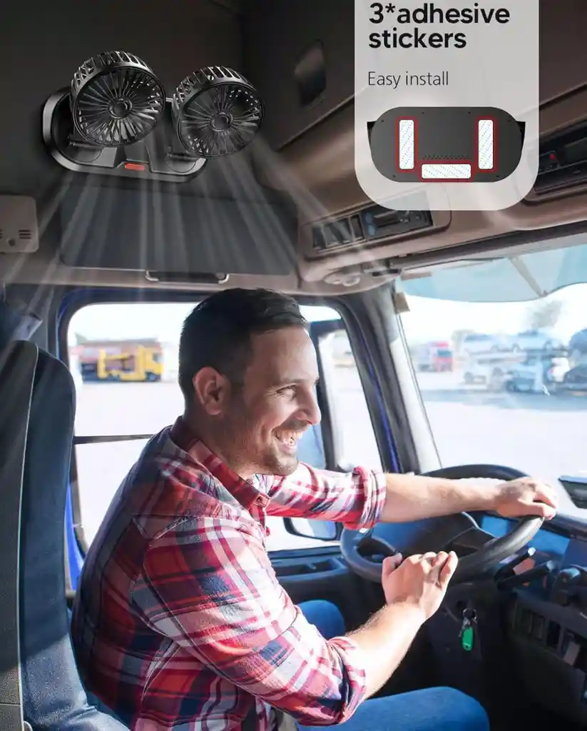 Ventilador Doble Para Carro Y Oficina Graduable Conexion Usb O Para Encendedor