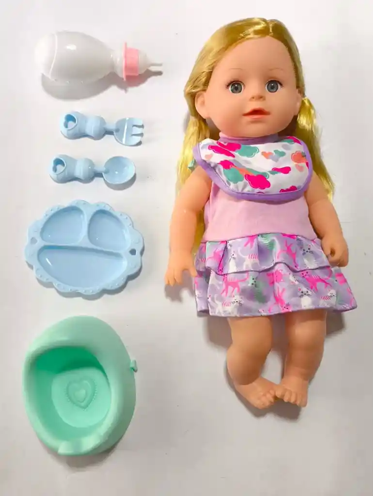 Muñeca Toma Tetero Y Orina 12 Sonidos
