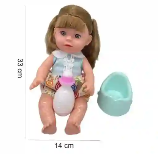 Muñeca Toma Tetero Y Orina 12 Sonidos