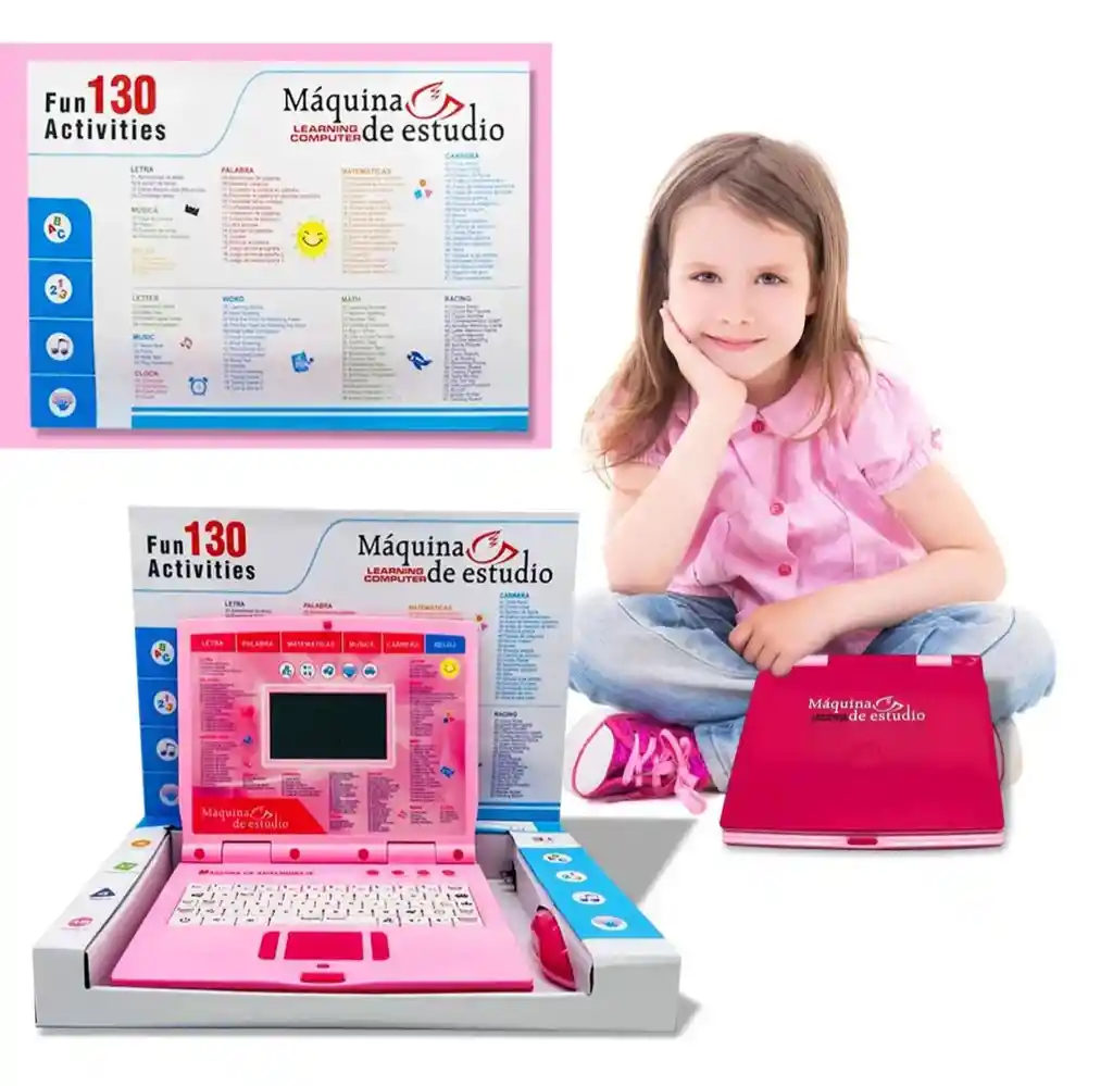 Computador Didáctico Para Niños Juguete 130 Funciones Aprende Inglés