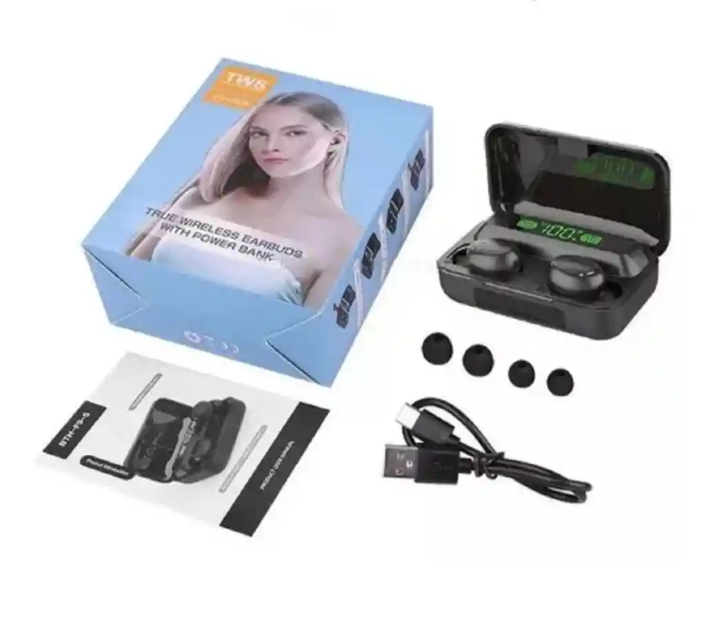 Audífonos Inalambricos Bluetooth F9-5 Negro Power Banck