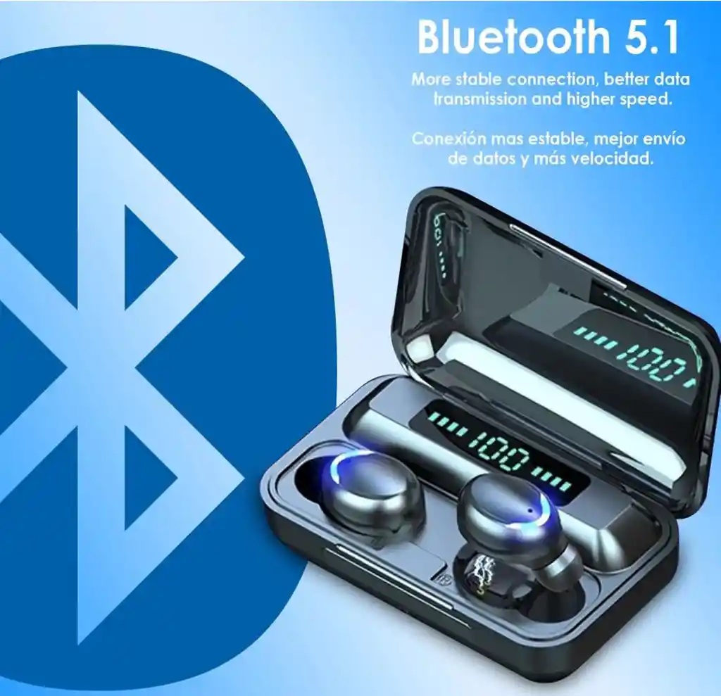 Audífonos Inalambricos Bluetooth F9-5 Negro Power Banck