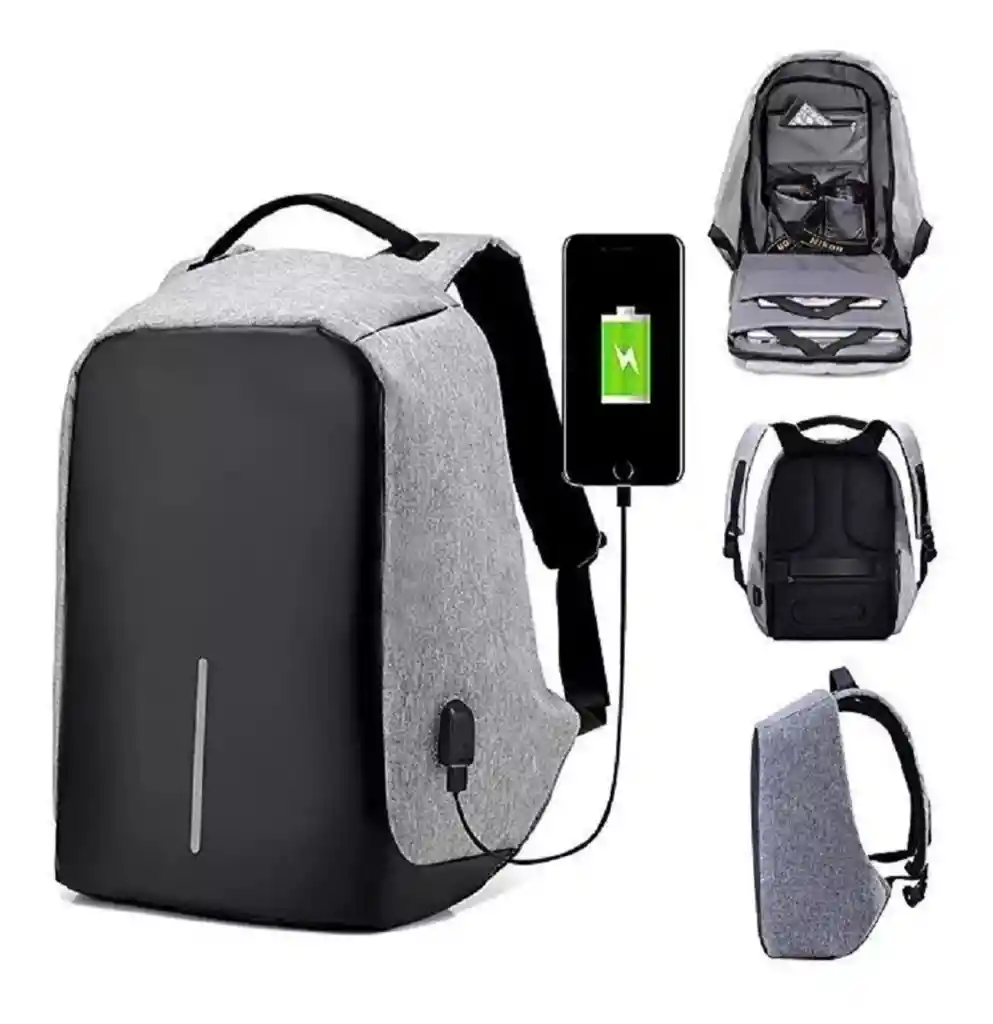 Morral Mochila Bolso Antirrobo Con Cargador Impermeable