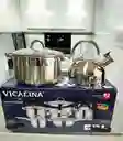 Juego De Ollas Con Tetera 12 Piezas Acero Quirurgico