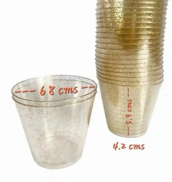 Vasos 5 Onzas Dorados Cristal X 15 Unds