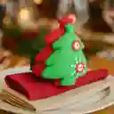 Accesorio Navideño 3 En 1: Pulsera, Servilletero Y Cortinero Diseño Árbol Verde