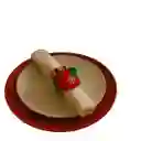 Accesorio Navideño 3 En 1: Pulsera, Servilletero Y Cortinero Diseño Bota Roja