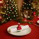 Accesorio Navideño 3 En 1: Pulsera, Servilletero Y Cortinero Diseño Gorro Navideño