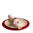 Accesorio Navideño 3 En 1: Pulsera, Servilletero Y Cortinero Diseño Guante Blanco