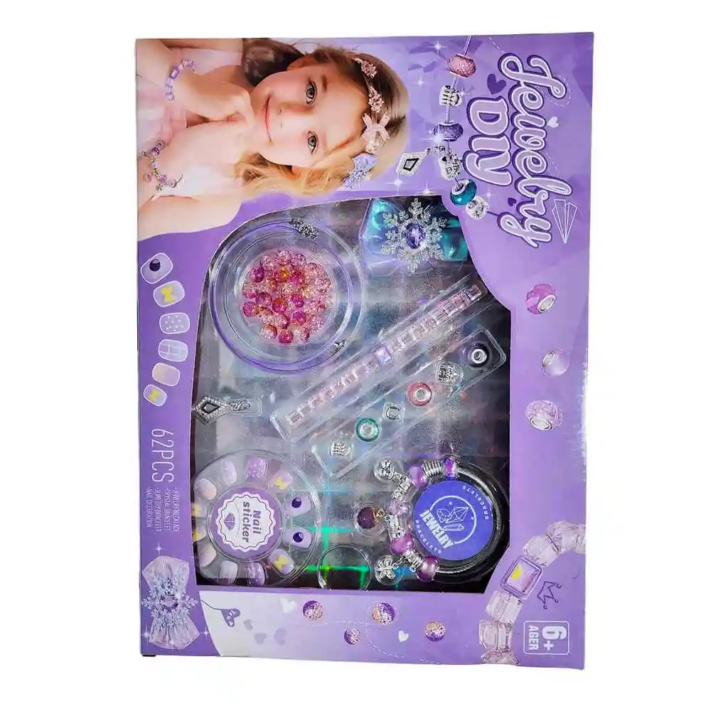 Kit Manicure Hacer Pulseras Juguete Niñas Princesa
