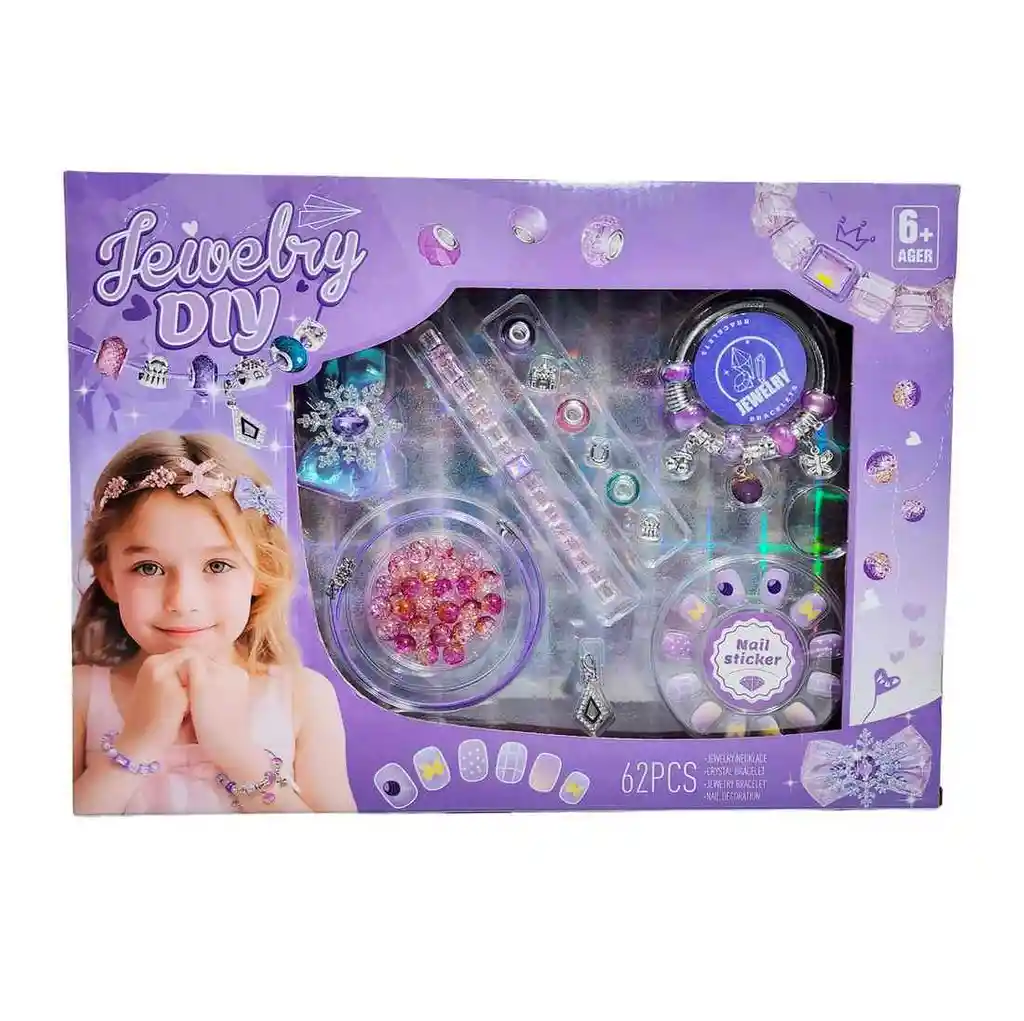 Kit Manicure Hacer Pulseras Juguete Niñas Princesa