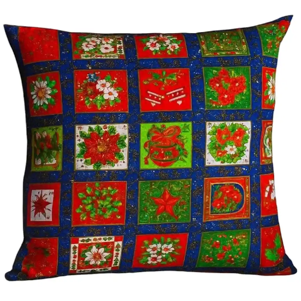 Cojín Grande Con Diseño Navideño Adornos