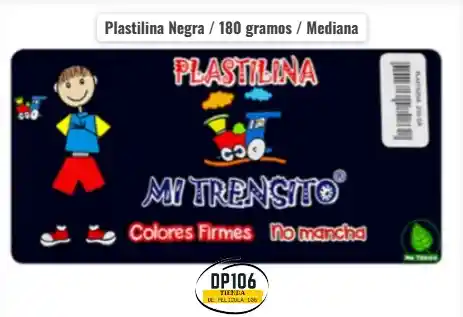 Plastilina Negra 180 Gramos Mediana Plastilina Negro