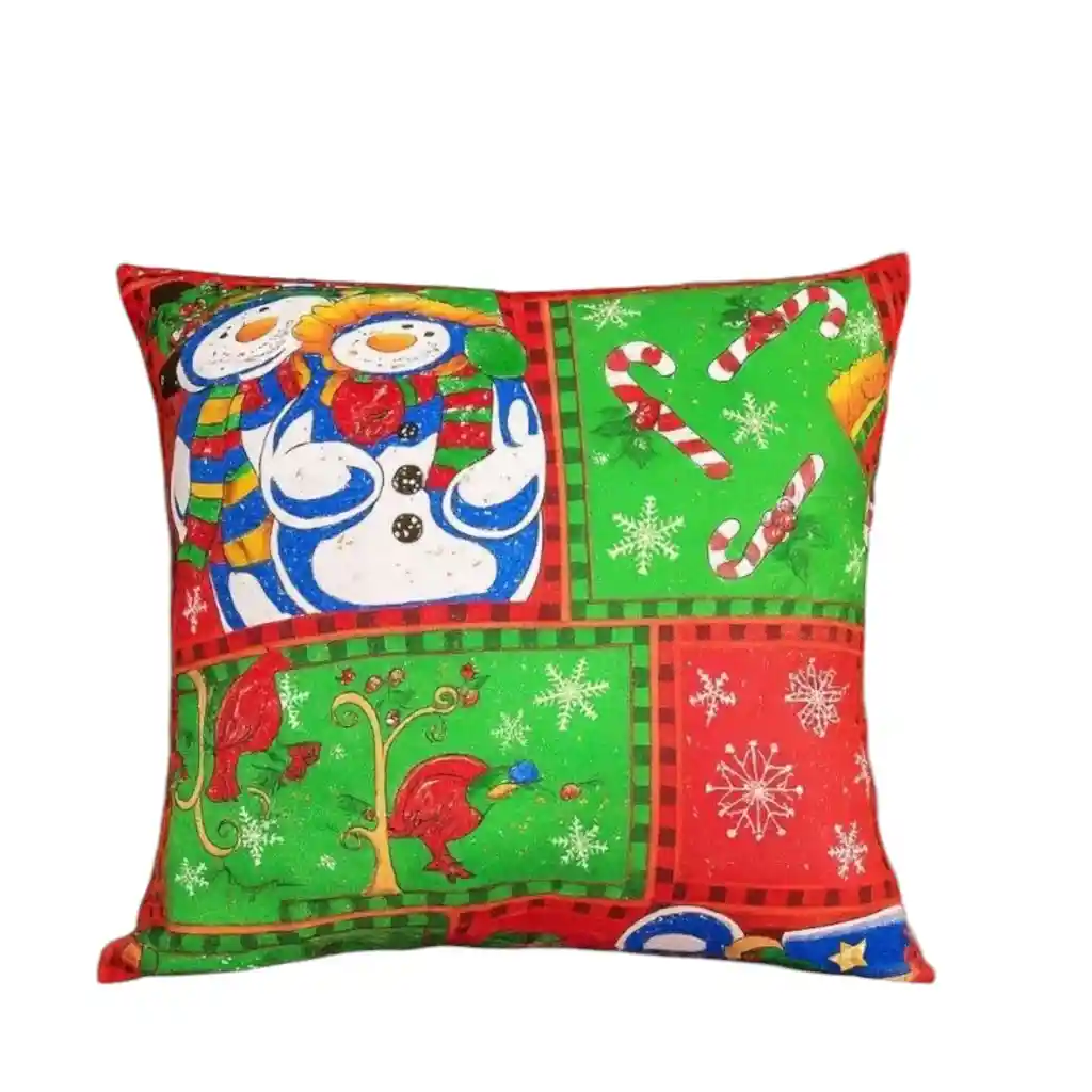 Cojín Grande Con Diseño Navideño Hombre De Nieve