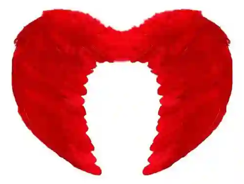 Alas De Angel Medianas De Plumas Color Rojas Halloween Disfraz