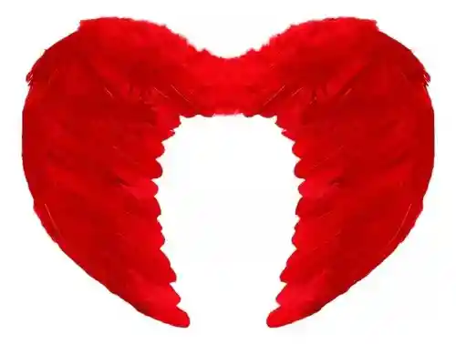 Alas De Angel Medianas De Plumas Color Rojas Halloween Disfraz