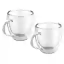 Vaso De Vidrio Doble Pared Resistente Vidrio Borosilicato Color Transparente