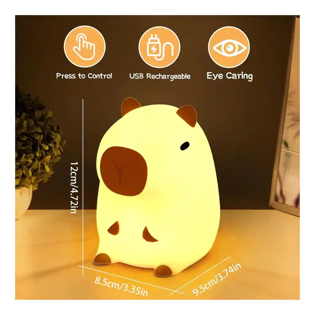 Lampara Chiguiro Capybara Carpincho Silicona Recargable