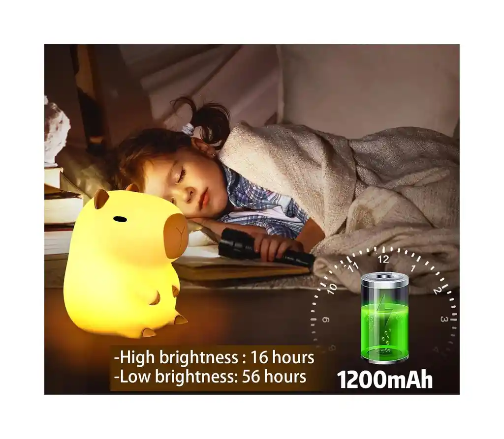 Lampara Chiguiro Capybara Carpincho Silicona Recargable