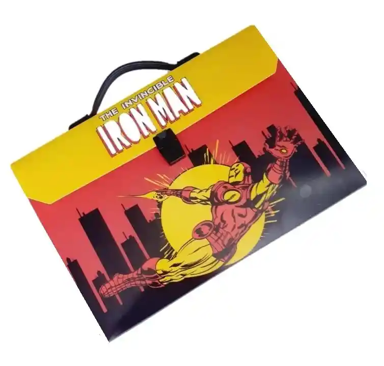 Carpeta Tipo Maletin Plástico Niño Iron Man Primavera