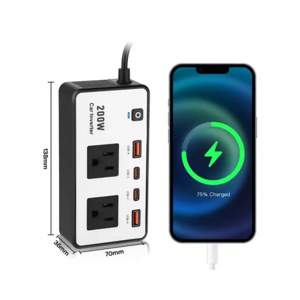 Inversor De Voltaje Para Carro De 200w