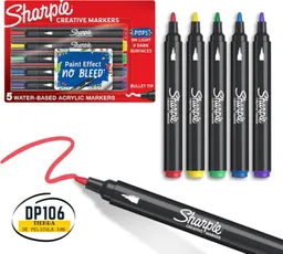 Sharpie Marcadores Creativos 5 Colores Acrilicos A Base De Agua
