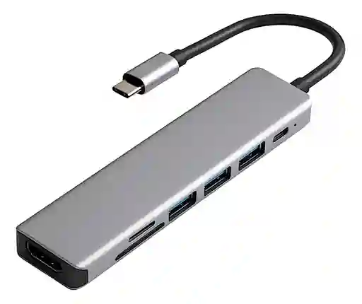 Dock Station Tipo C 7 En 1 Hdmi Hub Usb 3.0 Usb C T Micro Sd