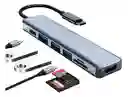 Dock Station Tipo C 7 En 1 Hdmi Hub Usb 3.0 Usb C T Micro Sd