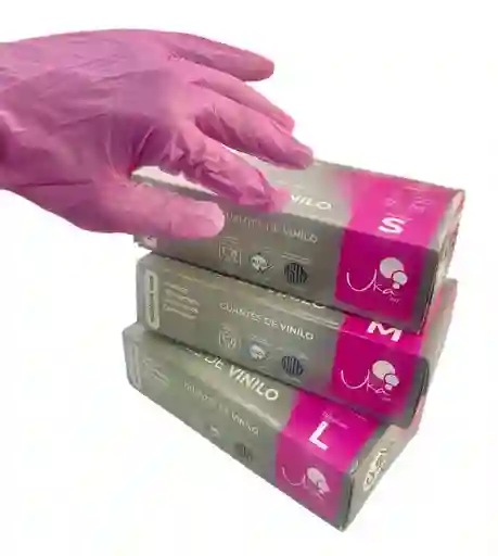 Guantes Vinilo Color Rosado