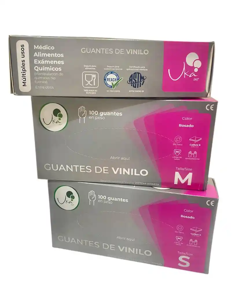 Guantes Vinilo Color Rosado
