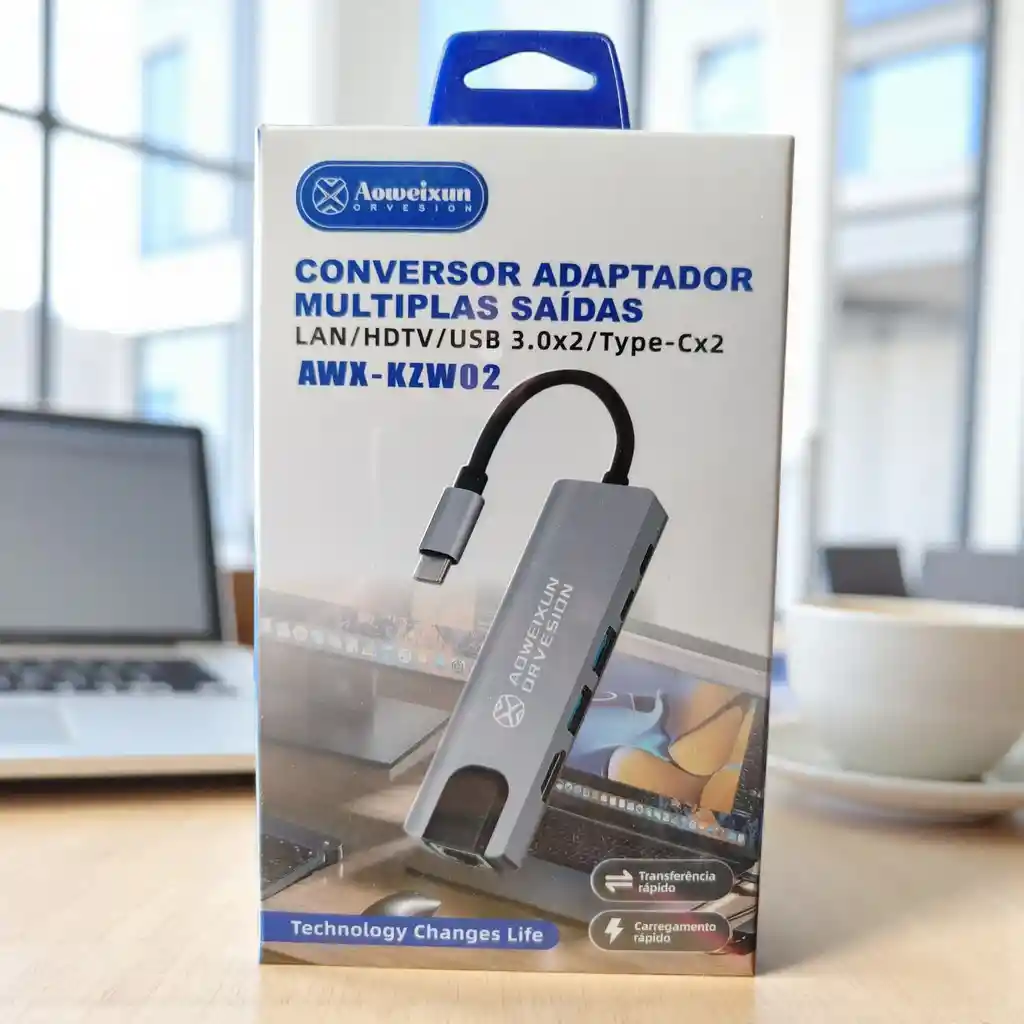 Hub 6 En 1 Convertidor Tipo C X2 / Hdmi /usb 3.0 /lan