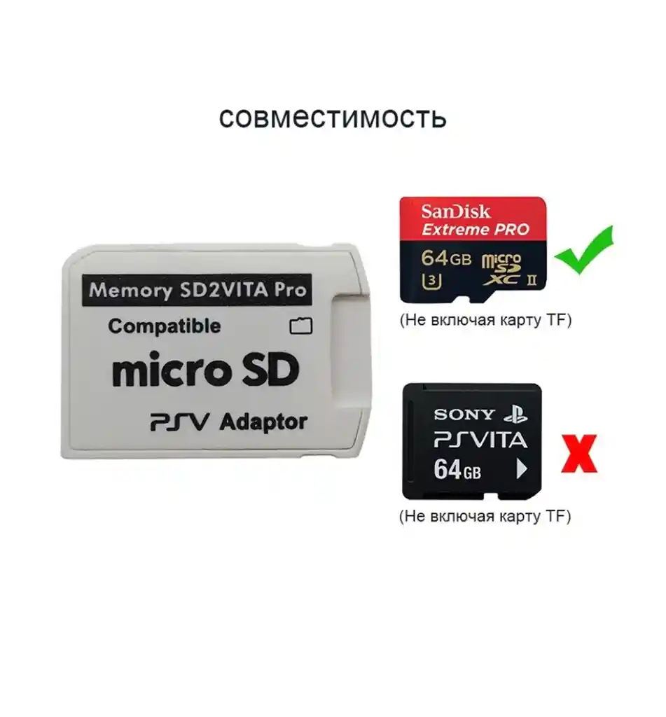 Adaptador Sd2vita Para Micro Sd Compatible Psvita Slim Fat