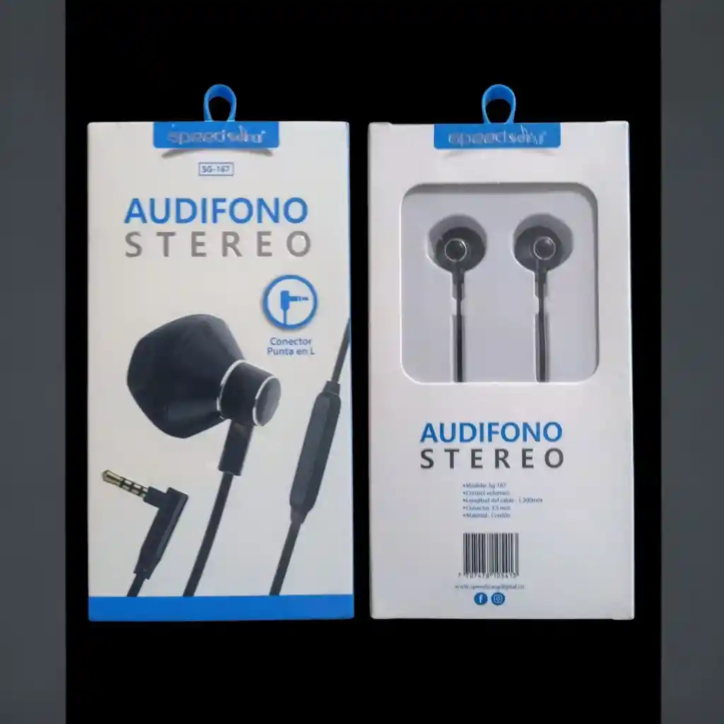 Audífono Stereo Speed Song Sg-167 Conector En L / Manos Libres