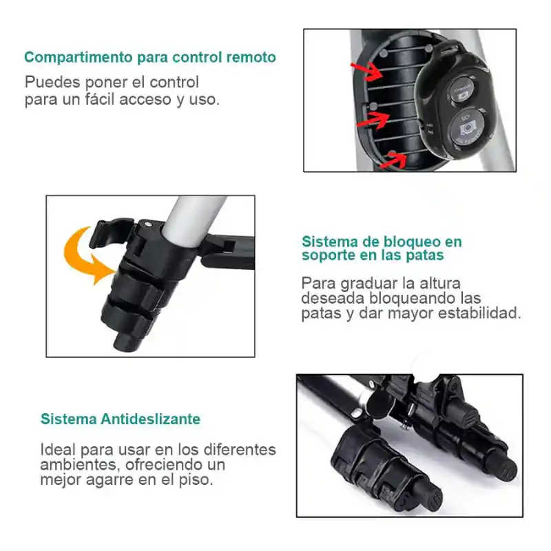 Trípode Profesional Dk-3888 Con Control Remoto