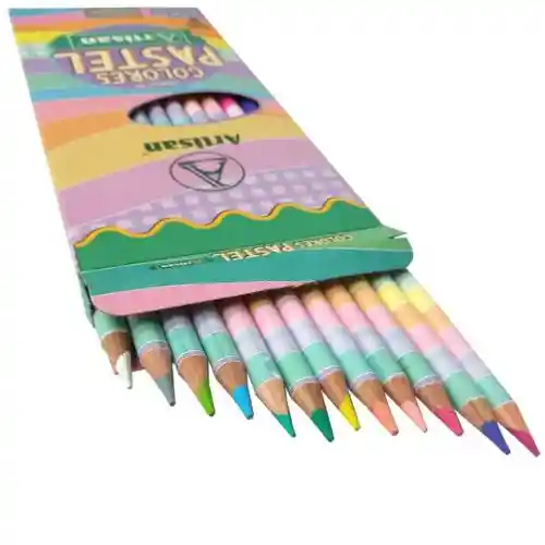 Lapices De Colores Pastel X12 De Artisan