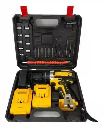 Taladro Inalambrico Con Percutor Con 2 Baterias