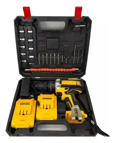 Taladro Inalambrico Con Percutor Con 2 Baterias