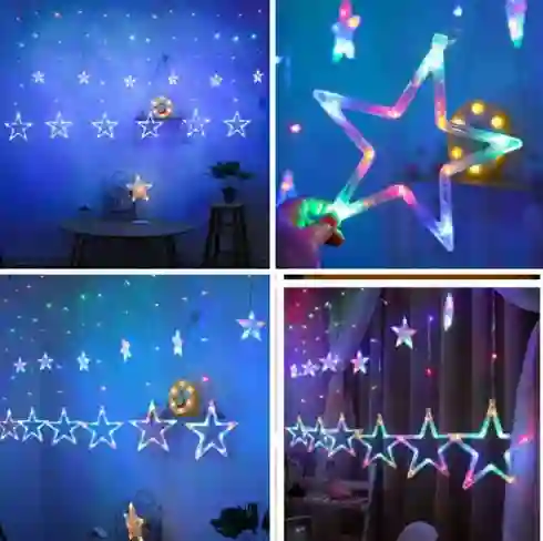 Cortina Luces De Estrellas, Led Usb 3m Multicolor