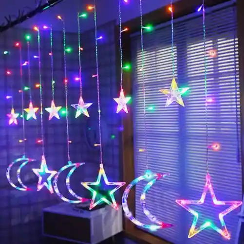Cortina Luces De Luna Estrellas, Led Usb 3m Multicolor