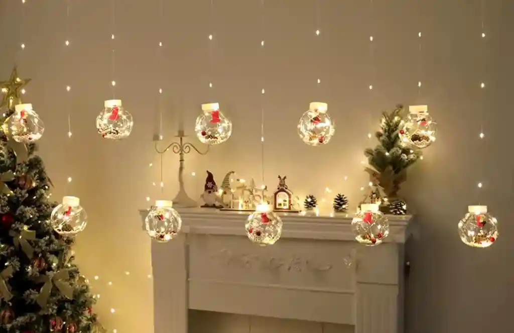 Cortina De Luces Navideñas Color Calido 3.40 Metros De Largo X 75 Cm De Caida Con Continuacion Para Otra Extensión Luces Para Navidad Luces Navideñas Luces De Navidad Luz De Navidad Decoracion Navideña