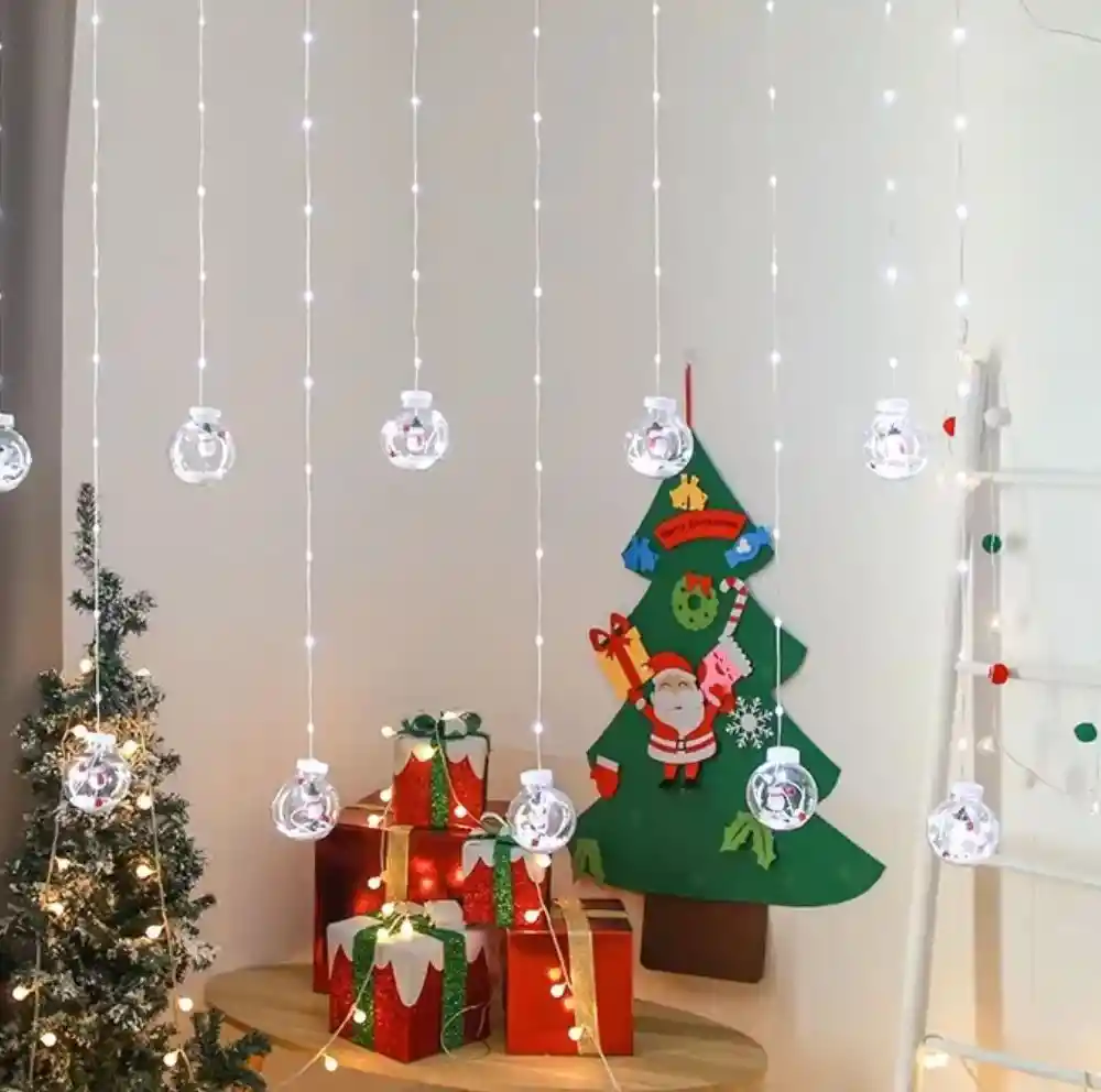 Cortina De Luces Navideñas Color Blanco 3.40 Metros De Largo X 75 Cm De Caida Con Continuacion Para Otra Extensión Luces Para Navidad Luces Navideñas Luces De Navidad Luz De Navidad Decoracion Navideña