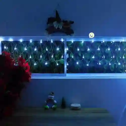 Cenefa Luz Navidad 6 Metros X 45 Cm De Caida Luz Blanca