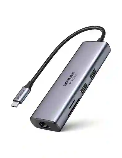 Hub Usb-c Ugreen 7 En 1 Hdmi 4k, Ethernet, 2x Usb, Sd/micro Sd