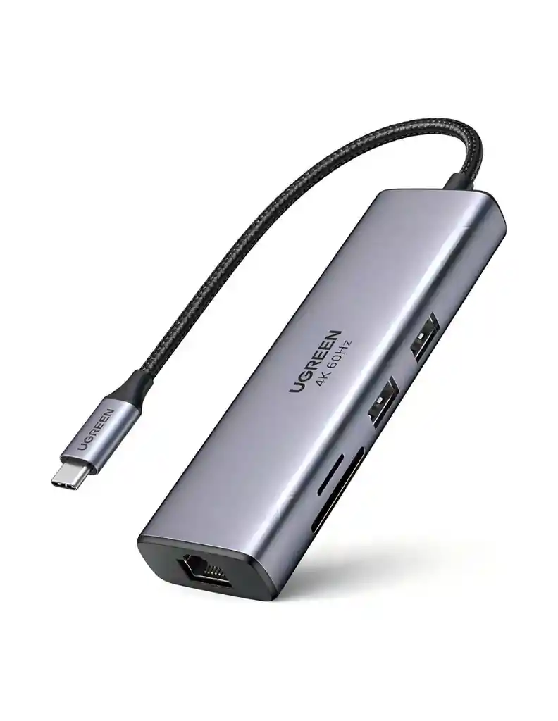 Hub Usb-c Ugreen 7 En 1 Hdmi 4k, Ethernet, 2x Usb, Sd/micro Sd