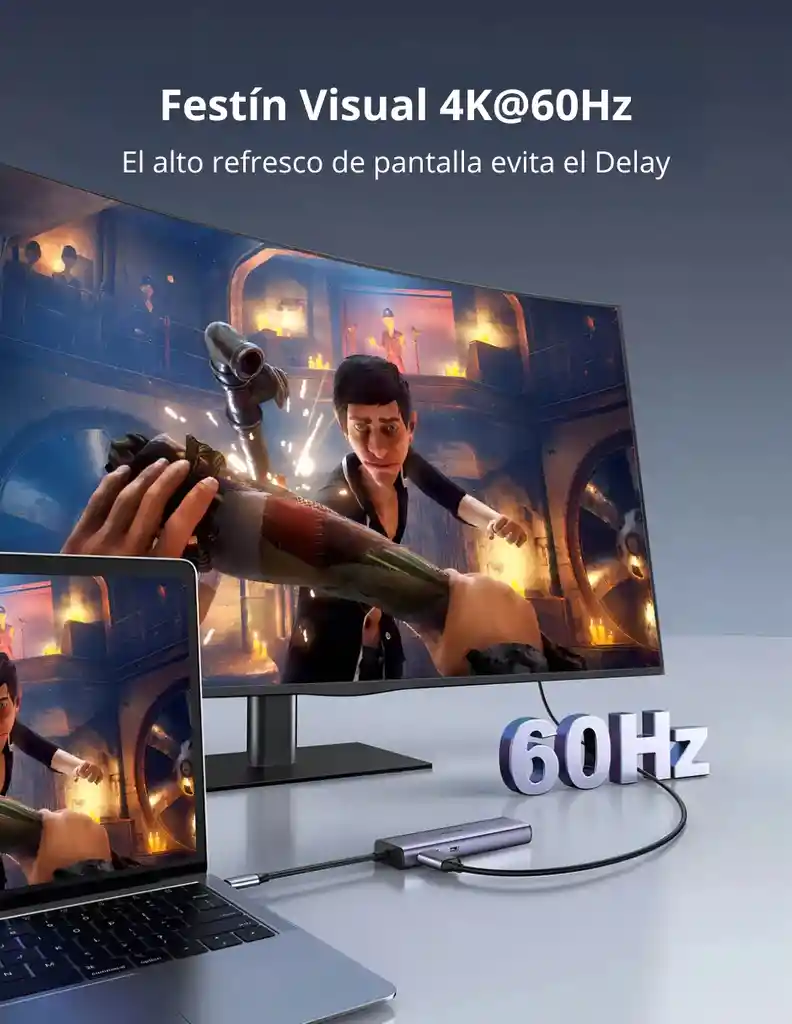 Hub Usb-c Ugreen 7 En 1 Hdmi 4k, Ethernet, 2x Usb, Sd/micro Sd