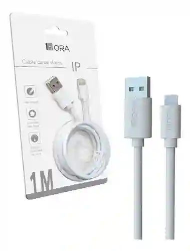 Cable Usb Compatible Con Ip Carga De Datos 2.1a 1m 1hora Color Blanco