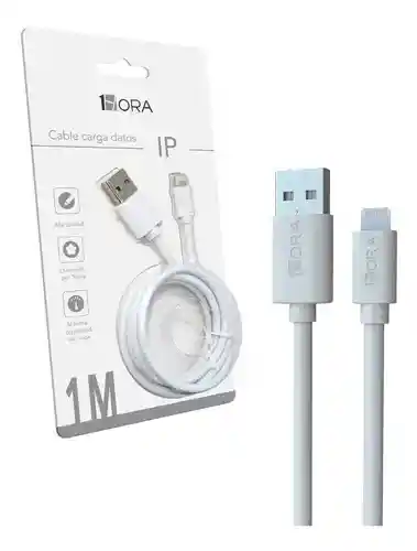 Cable Usb Compatible Con Ip Carga De Datos 2.1a 1m 1hora Color Blanco