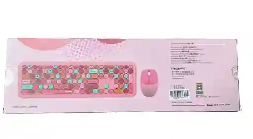 Combo Inalámbrico Teclado Y Mouse Mofii 666 Rosa